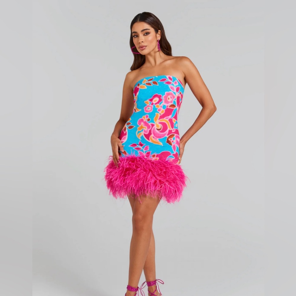 Nadine Merabi Libbie Floral dress with removable sleeves